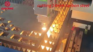 GXLASER Machine 3000w Fiber laser cutting machine cut 14mm carbon steel video show [upl. by Notelrac]