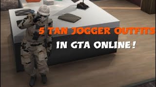 GTA ONLINE 5 tan jogger outfits [upl. by Eillam]