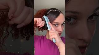 CUTE HEART SHAPED SIDE SWOOP HAIRSTYLE curlyhair hairstyletutorial easyhairstyles [upl. by Nageam]