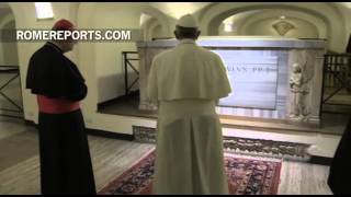 Pope Francis visits Vatican Grottoes to pray for deceased Pontiffs [upl. by Alanna]