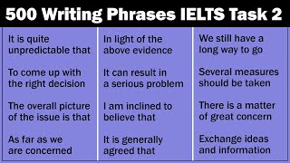 500 Commonly Used Writing Phrases in IELTS Writing Task 2 [upl. by Korenblat]