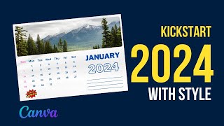 2024 January Calendar Design In Canva [upl. by Ogram]