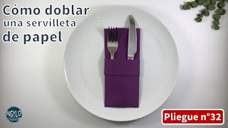 Cómo doblar una servilleta de papel con bolsillo central para cubiertos  Decorar la mesa [upl. by Hesler]