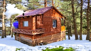 I BUILT A WOODEN HOUSE IN THE DESERTED FOREST FOR 10000 DOLLARS IN 365 DAYS [upl. by Saduj]