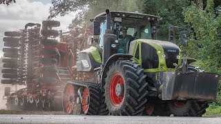 Traktor auf KETTEN  CLAAS AXION TERRA TRAC Traktor m Vaderstad Sämaschine [upl. by Haraf118]