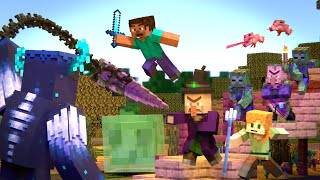 Warden vs Witch and Swamp Villager Army  Alex and Steve Legends Minecraft Animation Movie [upl. by Rentsch]