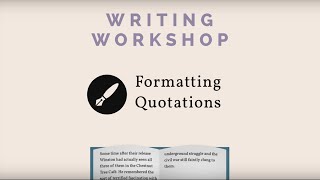 Formatting Quotations Evidence from a Prose Text [upl. by Kimmi198]