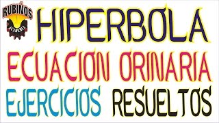 ecuación ordinaria de la hipérbola  preguntas resueltas geometría analítica [upl. by Nuli682]