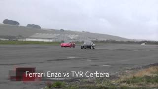 VMax Wilton 2013  Ferrari Enzo vs Supercharged TVR Cerbera [upl. by Humble]