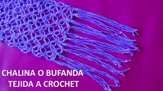 bufanda o chalina tejido a crochet en punto espuma de mar paso a paso [upl. by Vaientina]