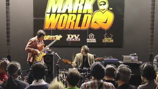 Jeff Berlin and Danny Gottlieb jam at Mark World booth  Musikmesse 2014 [upl. by Burdelle]