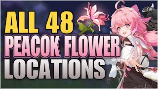 All 48 Peacok Flower Locations Wuthering Waves  Farming Route  Jiyan amp Encore Ascension Materials [upl. by Nahtanha]