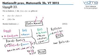 Matematik 2b Nationellt prov VT 2015 Del D upg 2325 [upl. by Kannav14]