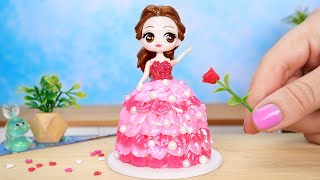 Belle Princess Cake 💖 Amazing Miniature Pull Me Up Cake Decorating  Tsunami Cake  Mini Cakes [upl. by Neisa]