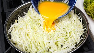 Cabbage with eggs tastes better than meat Easy quick and very delicious dinner recipe [upl. by Enened]