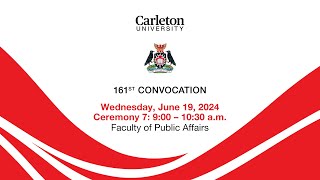 2024 06 19 Carleton University 161st Convocation Ceremony 7  900am [upl. by Queena]