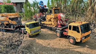 Scania RC Container Truck Car Loading Rc Excavator Loader Heavy Load Man Truck To Mining Site [upl. by Silberman]