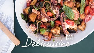 Delicuisine Rezept Pulpo mit Brotsalat [upl. by Eseret525]