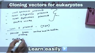 Cloning vectors in Eukaryotes ll biology ll [upl. by Frieda]