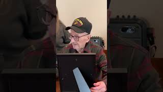 101 year old Marine Veteran sees colorized wartime photos of himself for the first time wwii [upl. by Steven209]