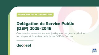 🖥️ Webinaire  Comprendre le fonctionnement dune Délégation de Service Public [upl. by Lamraj418]