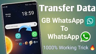 how to transfer data from gb whatsapp to whatsapp  gb whatsapp to whatsapp backup 🔥 [upl. by Notyarb]