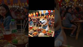 quotShiba Inus Magical Night at the Chiang Mai Lantern Festivalquotaiimages cheems shiba funnyvideo [upl. by Enimrac]