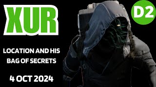 Where is XUR Today Destiny 2 D2 XUR Location and Official Inventory and Loot 4 Oct 2024 Oct42024 [upl. by Philips]