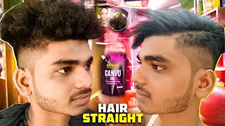 Permanent Hair Straightening  Smoothening  Streax Canvo Linehaircutboy hairstyle trending [upl. by Sera]