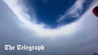 Hurricane hunters film the eye of Hurricane Milton near Florida [upl. by Eirehs]