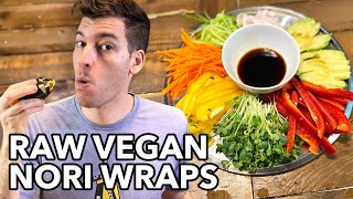 EASY Fresh Vegan Nori Seaweed Wraps LOW CARB [upl. by Enidualc]