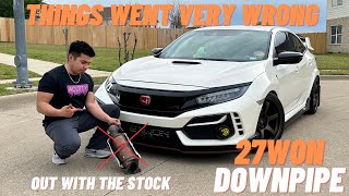 Things Went Very WRONG Attempting to Install the 27WON Downpipe Into My Type R [upl. by Jordanson]