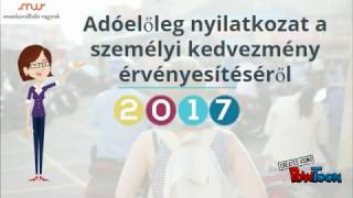 Adóelőlegnyilatkozat a személyi kedvezmény érvényesítéséről 2017 [upl. by Alurta385]