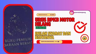 Cara Mengurus BPKB Motor yang Hilang [upl. by Anitsirhcairam102]