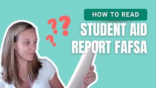 Student Aid Report FAFSA How to Read Your Results [upl. by Enirehtac43]