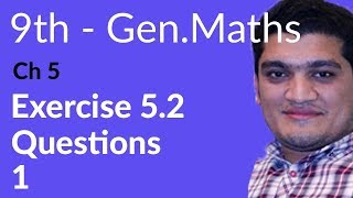 9th Class General Math Ch 5 lec 1 Exercise 52 Question no 1Matric Part 1 Gen Math [upl. by Wivina897]