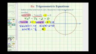 Ex Solve a Factorable Trig Equation with Rounded Radian Solutions  Quadratic Form [upl. by Halda]