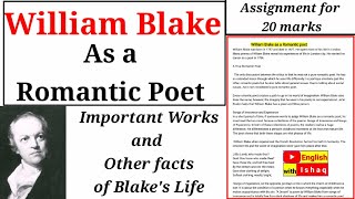 William Blake as a Romantic poet  William Blake as a true Romantic poet  Poems of William Blake [upl. by Eddina]