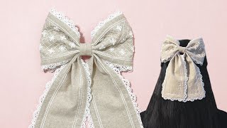 Embroidered Hair Bow Clip [upl. by Brey]