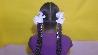 Hair Style Girl 5Minute Crafts  Girls Hairstyle With Double Folded [upl. by Di]