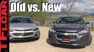 2016 Chevy Malibu vs 2014 Malibu Old vs New Mashup Review [upl. by Godden501]