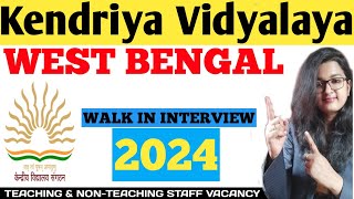 WEST BENGAL KENDRIYA VIDYALAYA TEACHER RECRUITMENT KVS TEACHER VACANCY vugolkothateacherjob [upl. by Ayekal]