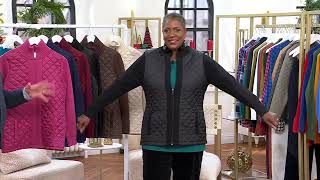 Denim Co Quilted WovenFront Sweater Jacket on QVC [upl. by Brandenburg354]