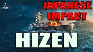 HIZEN Japanese IMPACT  World Of Warships [upl. by Aliuqa]