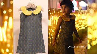 A line frock cutting and stitching malayalam  Baby frock malayalam tutorial  Peter Pan collar [upl. by Fisuoy]