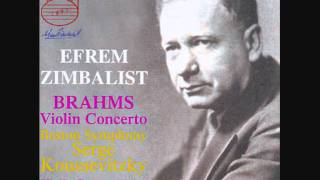 Brahms Concerto Zimbalist Koussevitsky 1946 part 1 [upl. by Akcemat]