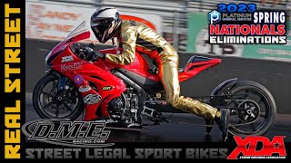 7second Street Legal Sport Bikes  190 MPH  Motorcycle Drag Racing XDA Real Street Eliminations [upl. by Acenahs745]