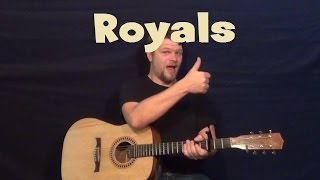 Royals Lorde Easy Guitar Lesson Strum Chords G C D How to Play Tutorial [upl. by Hael]