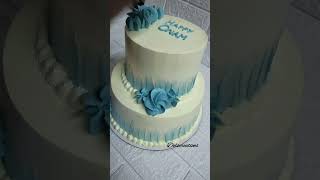 Two tier cake decoration ideas cakeHappy onam cake Delscreations [upl. by Oahc965]