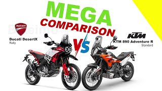 Ducati DesertX vs KTM 890 Adventure R  MEGA COMPARISON bikeinfo199 bikecompare [upl. by Sill872]